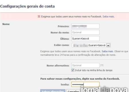 Facebook impede uso de 'Guarani-Kaiowá' como sobrenome