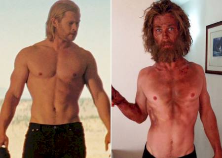 Chris Hemsworth mostra visual bem magro que adotou para novo filme