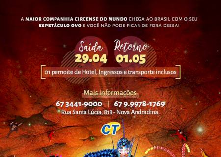 Cristal Tur com pacotes especiais para o Cirque du Soleil