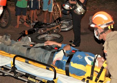 Em Nova Andradina, ciclista cruza na frente de moto, provoca acidente e foge