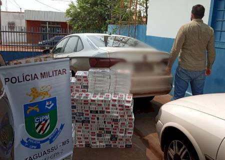 Polícia Militar de Bataguassu apreende carro carregado com cigarros do Paraguai