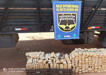 PMR encontra 284 kg de maconha em caminhão boiadeiro na região de Maracaju