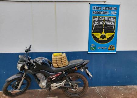 Motociclista é preso pela PMR com 16 kg de maconha