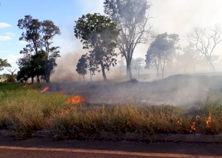 Incêndio atinge vegetação próximo da antiga instalação da Viação Motta em Casa Verde