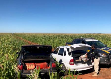 PRF apreende dois carros com maconha após perseguição na BR-267