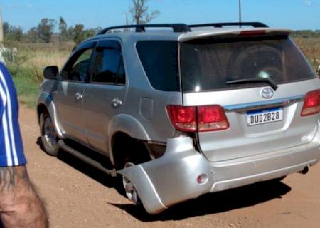 Perseguido pela PM de Ponta Porã, motorista abandona carro blindado e foge