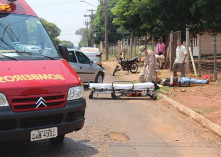 Em Nova Andradina, motociclista fica ferido após colidir com carro no Capilé