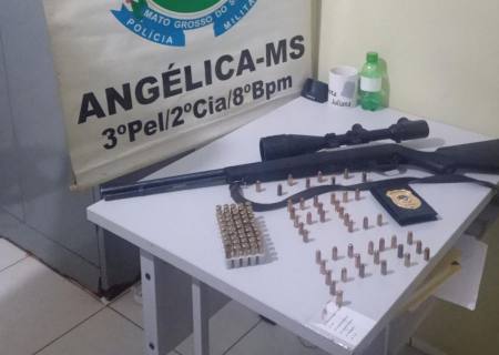 Em Angélica, arma furtada de residência onde trio subtraiu caminhonete foi recupera e mulher presa