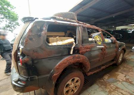 Traficante foge do DOF e capota Pajero carregada com maconha