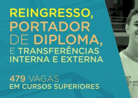 IFMS abre 479 vagas para portadores de diploma, transferência e reingresso