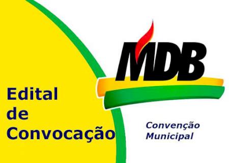 Edital de convocação do MDB para convenção municipal em Batayporã