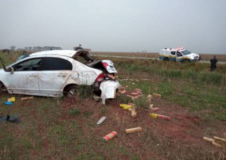 Polícia Militar Rodoviária apreende 654 kg de maconha em veículo acidentado na MS-156