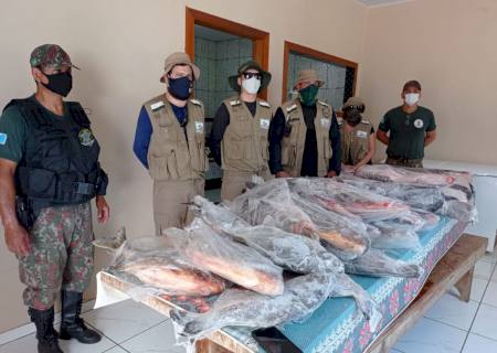 Polícia Ambiental e Imasul apreendem 187 kg de pescado não declarado em rancho pesqueiro