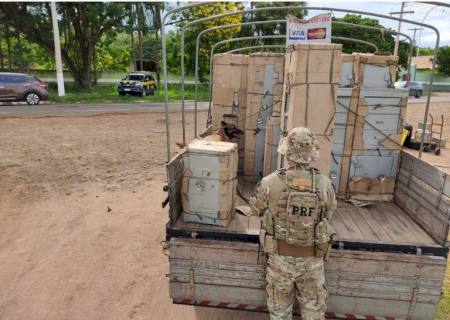 PRF apreende em Camapuã quase meia tonelada de maconha em dois cofres que seriam levados para a Bahia