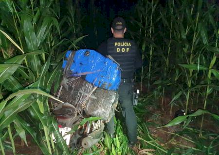 Traficante abandona moto roubada e carregada com maconha ao perceber barreira do DOF em Maracaju