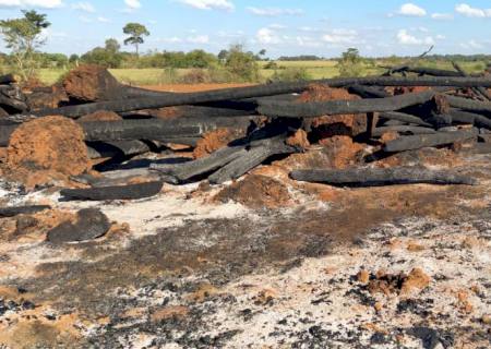 Polícia Ambiental autua infrator por incêndio de vegetação nativa produto de desmatamento ilegal