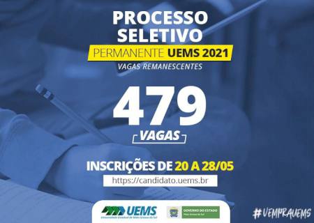 UEMS abre inscrições para Processo Seletivo Permanente