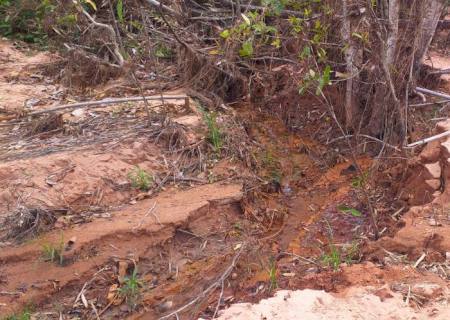 PMA de Anaurilândia autua paranaense por rompimento de represa causando degradação de área protegida