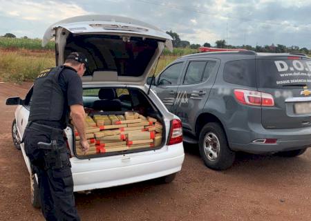 Vídeo: Droga com destino a São Paulo é interceptada pelo DOF entre Caarapó e Dourados