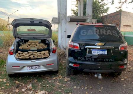 Garras apreende veículo furtado e carregado com maconha na fronteira com o Paraguai