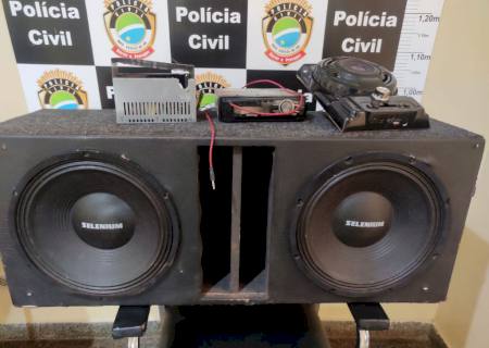 Polícia Militar de Glória de Dourados apreende aparelho de som após perturbação do sossego