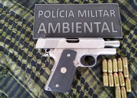 Em Mundo Novo, Polícia Ambiental prende jovem por disparos e porte ilegal de pistola