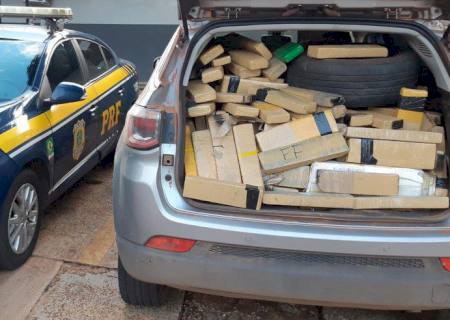 Veículo furtado em Minas Gerais é apreendido com 937 kg de maconha em Terenos