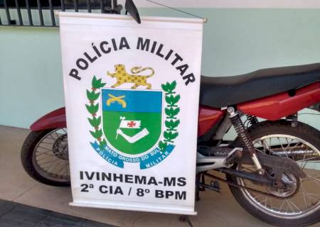 Polícia Militar recupera moto furtada em Ivinhema