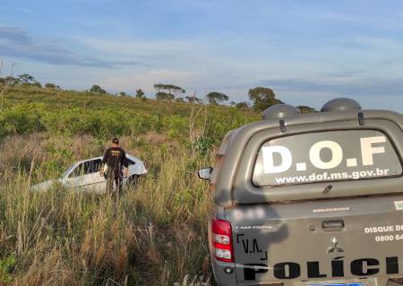 Traficante ao ver DOF abandona veículo carregado com maconha na MS-289