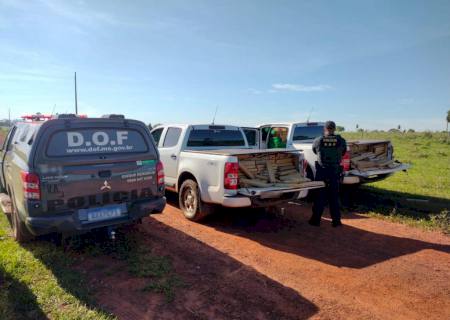 Vídeo: 5 são presos com caminhonetes abarrotadas com mais de 3 ton de maconha em MS