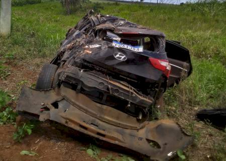 Após capotar carro roubado homem é preso em Anaurilândia