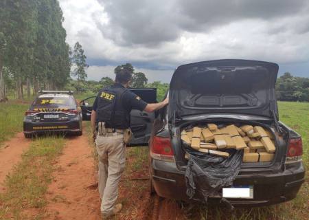 Após perseguição, traficante abandona carro com mais de 600 kg de drogas em Nova Alvorada do Sul