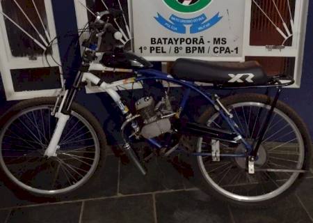 Bicicleta motorizada é apreendida pela Polícia Militar em Batayporã