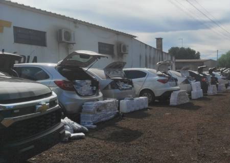 PMR e Grarras apreendem comboio de carros com produtos contrabandeados na MS-164