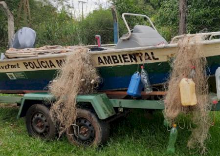 Polícia Ambiental do Parque Estadual das Várzeas do Rio Ivinhema retira e apreende petrechos ilegais