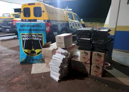 Polícia Militar Rodoviária apreende carga de cigarros em Nova Andradina avaliada em R$ 16 mil