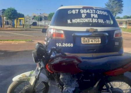 Moto furtada do Detran de Novo Horizonte do Sul é recuperada pela Polícia Militar