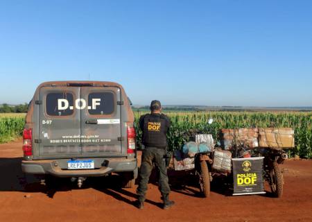 DOF apreende três motos com mais 360 quilos de maconha em Laguna Carapã