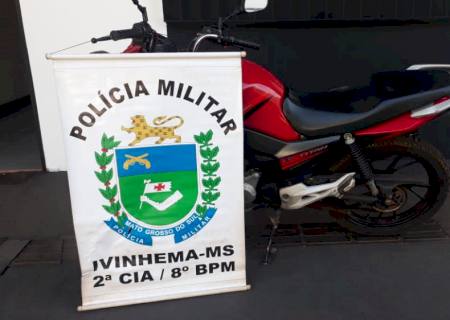 Polícia Militar recupera moto furtada em Ivinhema