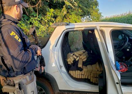 Condutor foge e abandona picape com 805 kg de maconha na BR-267