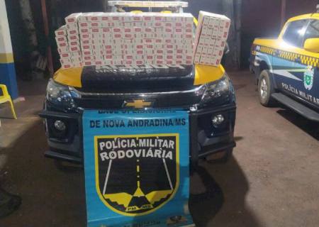 Polícia Militar Rodoviária apreende carga de cigarro contrabandeada do Paraguai em Nova Andradina