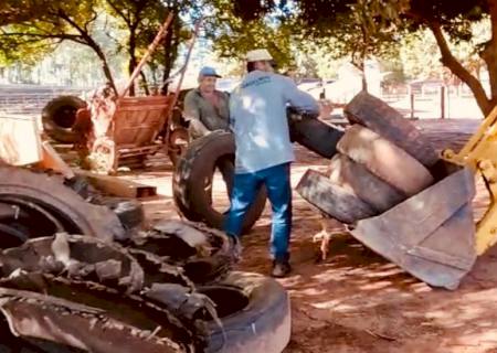 Ação de combate à dengue coleta cerca de três toneladas de pneus em Batayporã