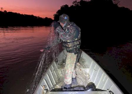 PMA do Parque das Várzeas do Rio Ivinhema apreende petrechos ilegais de pesca e solta peixes