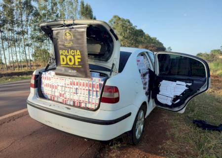 DOF apreende carro carregado com cigarros em Sidrolândia