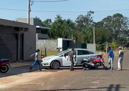 Acidente entre carro e moto é registrado em Nova Andradina