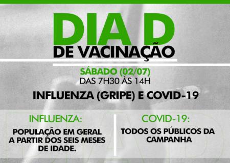 Sábado tem Dia D de vacinação contra influenza e covid-19 em Batayporã