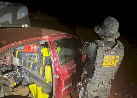 DOF encontra carro abandonado com 185 kg de maconha na MS-289