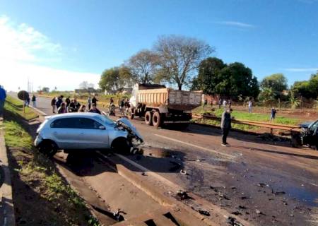 Acidente de trânsito envolve cinco veículos na BR-163 em Dourados