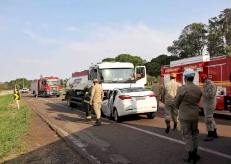 Casal e bebê morrem vítimas de acidente de trânsito na BR-262 em Campo Grande