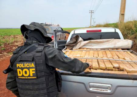 DOF intercepta caminhonete roubada carregada com 1,5 tonelada de maconha